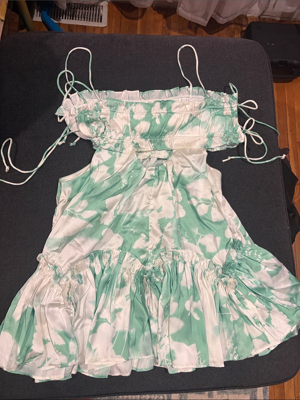ASOS Mint Green and White Tie-Dye Sundress